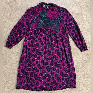 Heron Cove Casuals Dress Women size Medium/Large Purple Violet Floral Midi